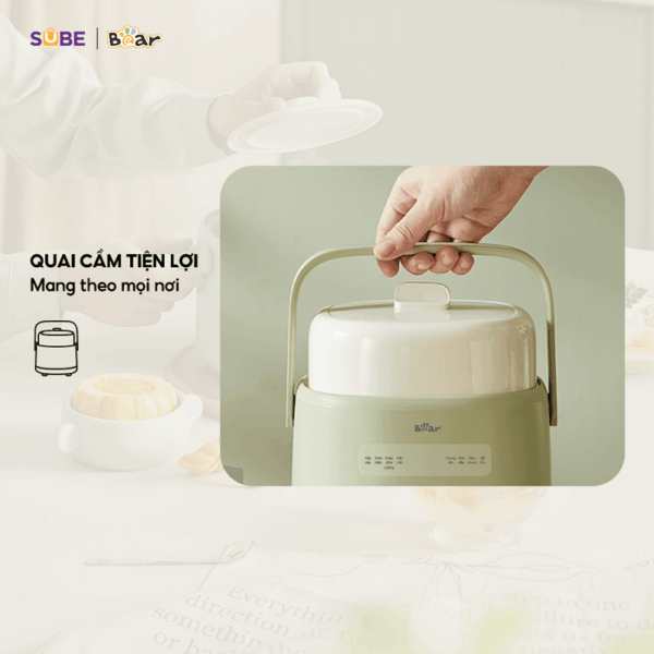 Nồi nấu chậm Bear 1L SC-4H10E, tặng kèm xửng hấp - Ảnh 10