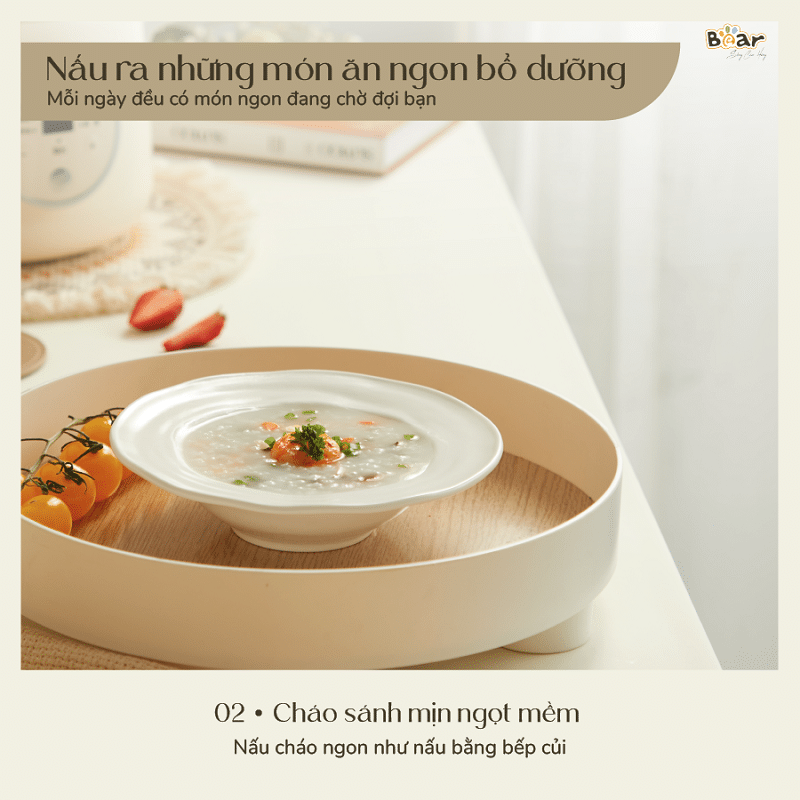 Nồi Nấu Chậm Bear 1.5L SB-NNC15 nấu cháo Nồi Nấu Chậm Bear 1.5L SB-NNC15
