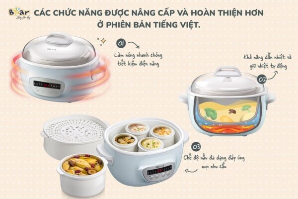 Nồi nấu chậm Bear 2.5L SUBE003 - Ảnh 3