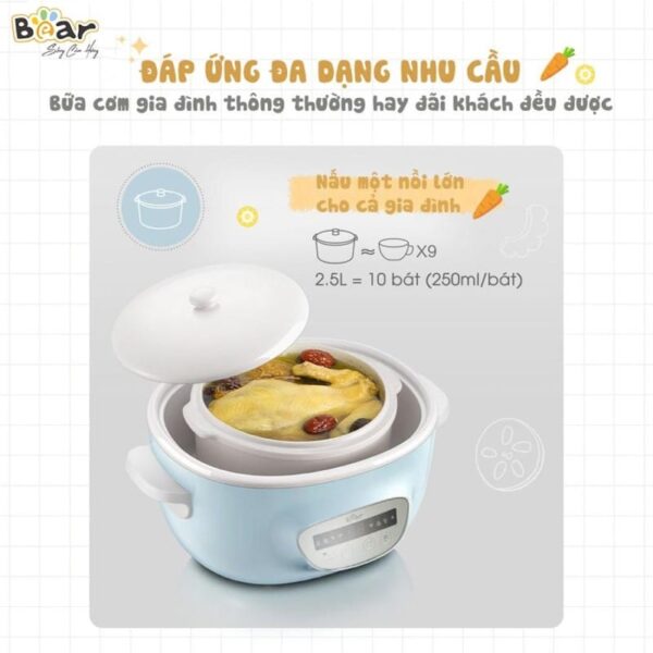 Nồi nấu chậm Bear 2.5L SUBE003 - Ảnh 5
