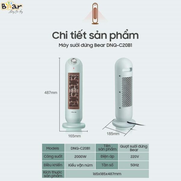 Quạt sưởi gốm Bear DNQ-C20B1 - Ảnh 14