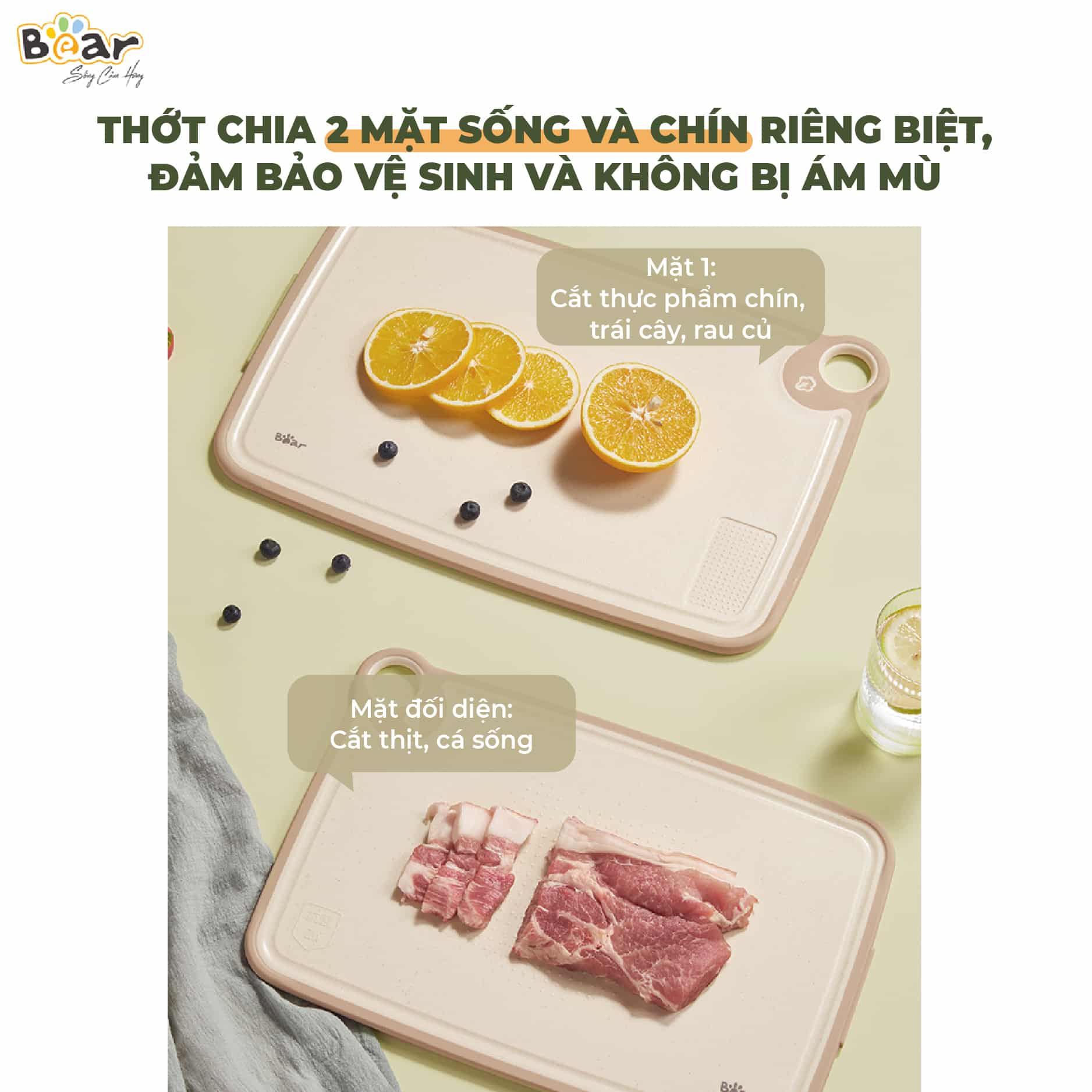 Thớt kháng khuẩn Bear