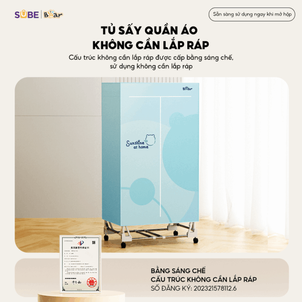 Tủ sấy quần áo Bear PCD-4H12G - Ảnh 3