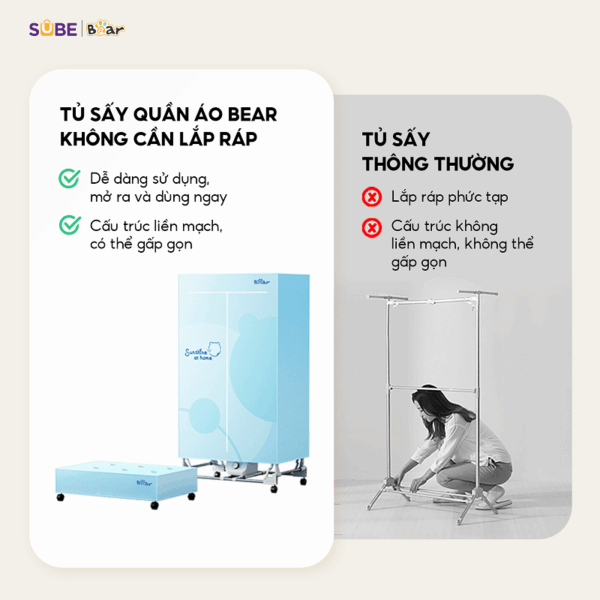 Tủ sấy quần áo Bear PCD-4H12G - Ảnh 5